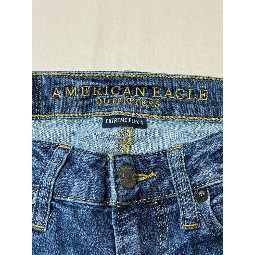 Womens American Eagle 26x28‎ Extreme Flex 4 Skinny Jeans Stretch Denim